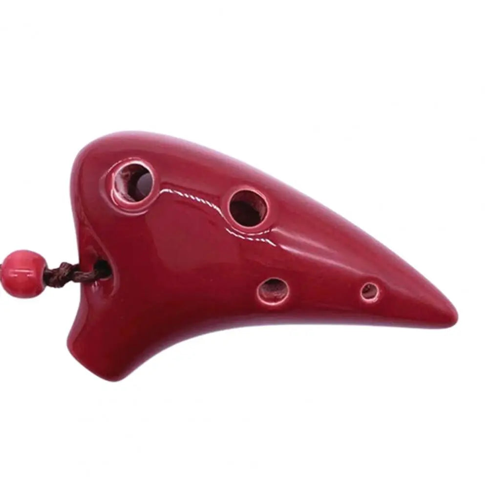 6 Hole Ceramic Ocarina - Mini Professional Musical Instrument with Lanyard and Music Score for Music Lovers