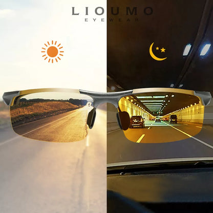 Top Anti-Glare Day Night Vision Polarized Sunglasses for Driving Men | Photochromic Driver Goggles Glasses Zonnebril Heren