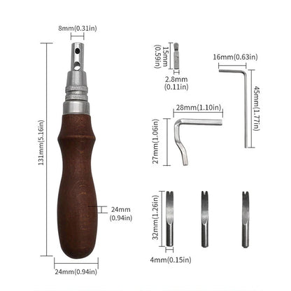 7-in-1 Professional Leather Craft Tool – Adjustable Stitching, Slotting & Creasing Trimmer for DIY Handmade Leatherwork
