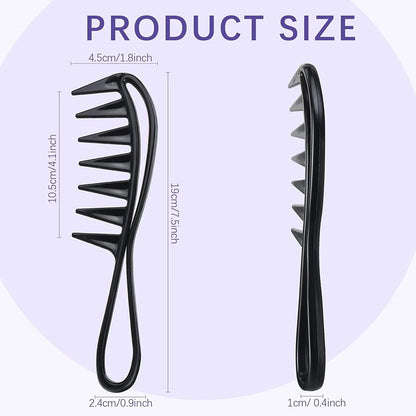 Wide Tooth Shark Plastic Comb for Men - Barber Styling & Hairdressing Tool, Ideal for Clipping, Curling, and Scalp Massage
