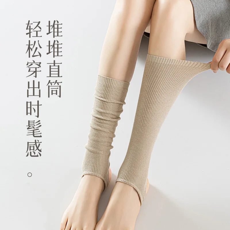 Spring & Summer Thin Knitted Leg Warmers – Trendy Comfortable Calf Socks & Foot Warmers, Red Stockings