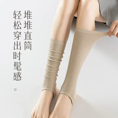 Spring & Summer Thin Knitted Leg Warmers – Trendy Comfortable Calf Socks & Foot Warmers, Red Stockings