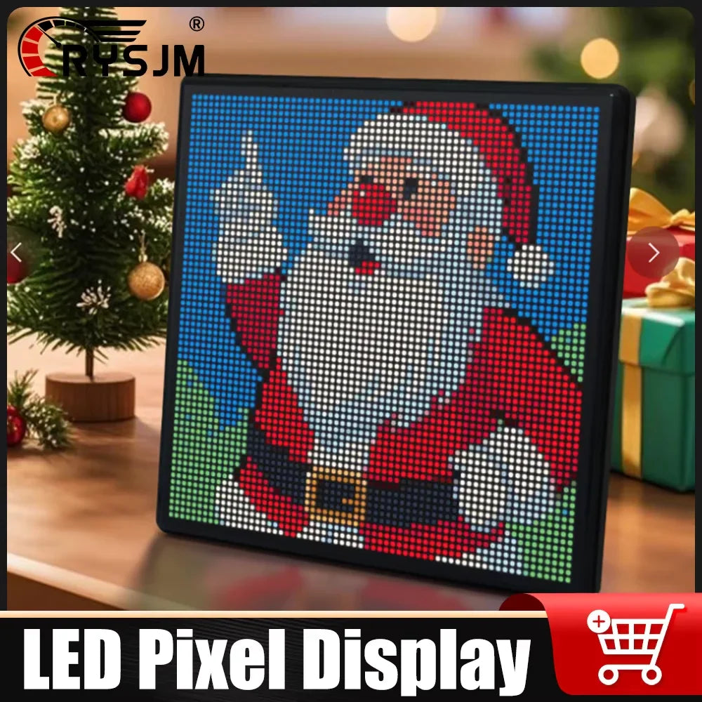 RGB LED Pixel Display Panel Lamp – 16x16 / 32x32 / 64x64 Programmable App Control Creative Art Screen Night Light for Anime & Gaming Room Decor