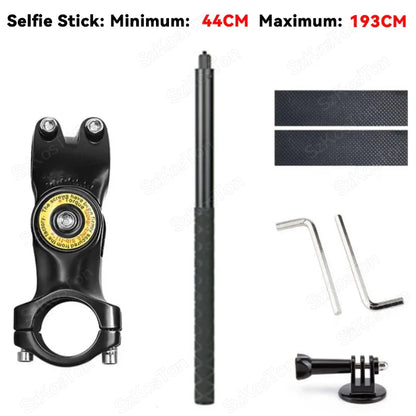 Motorcycle & Bicycle Selfie Stick Mount – Handlebar Bracket for Insta360 X5/X4/X3 & GoPro Hero 13-8