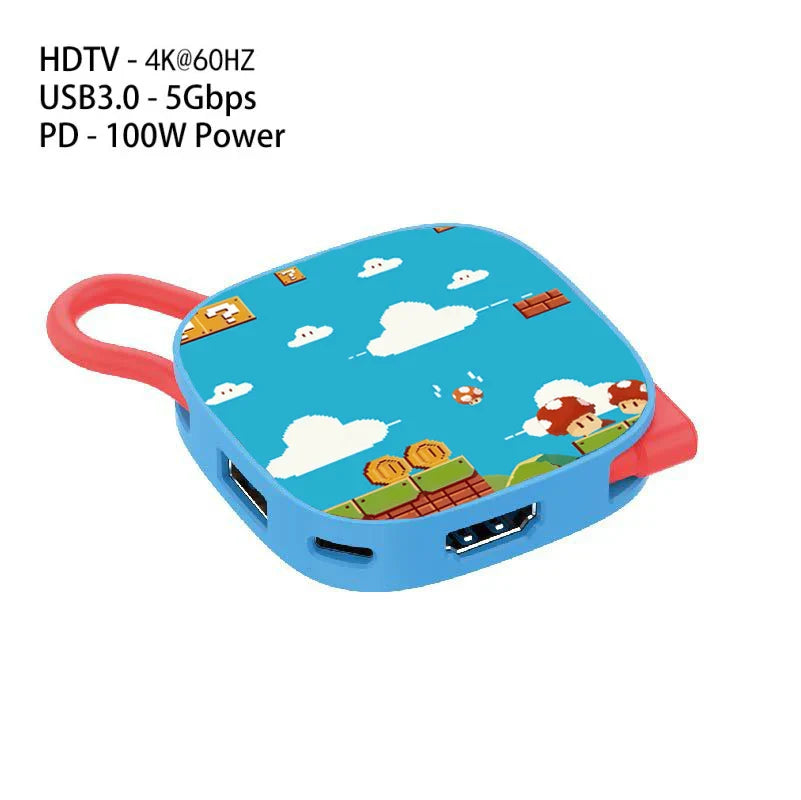 Switch 2 HDMI 4K@60Hz USB 3.0 100W PD – TV & Desktop Mode Adapter for Laptops, Tablets, Smartphones, Game Consoles