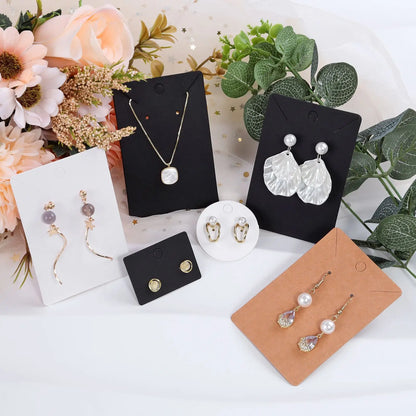 50PCS Jewelry Display Cards — Self-Seal Cardboard Hang Tags for Earrings & Necklaces, Jewelry Organizer Packaging
