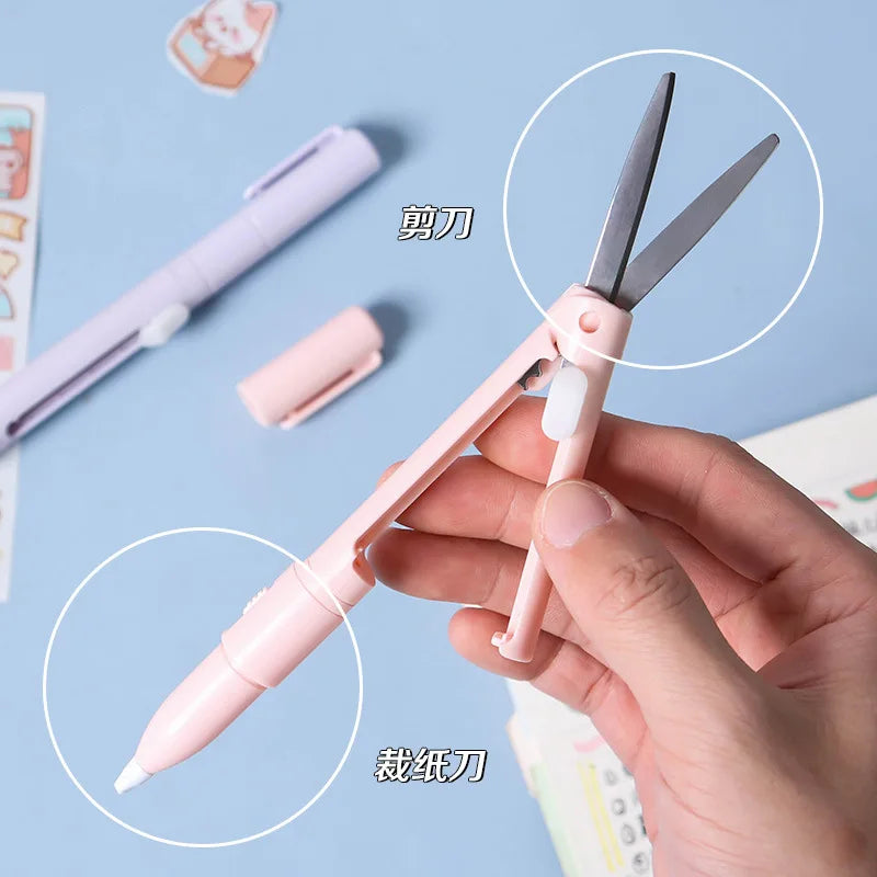 Mini Colorful Folding Scissors - Hand Tent Cutting, Engraving Knife, Paper Trimming Utility Knife - Compact Tool