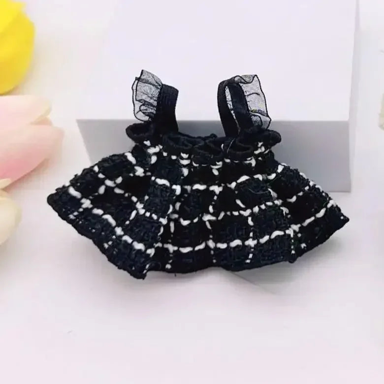 Mini Doll Clothes Outfit - Kpop EXO Labubu Idol V1 V2 Skirt & Sweater Set, Korea-Inspired Gift