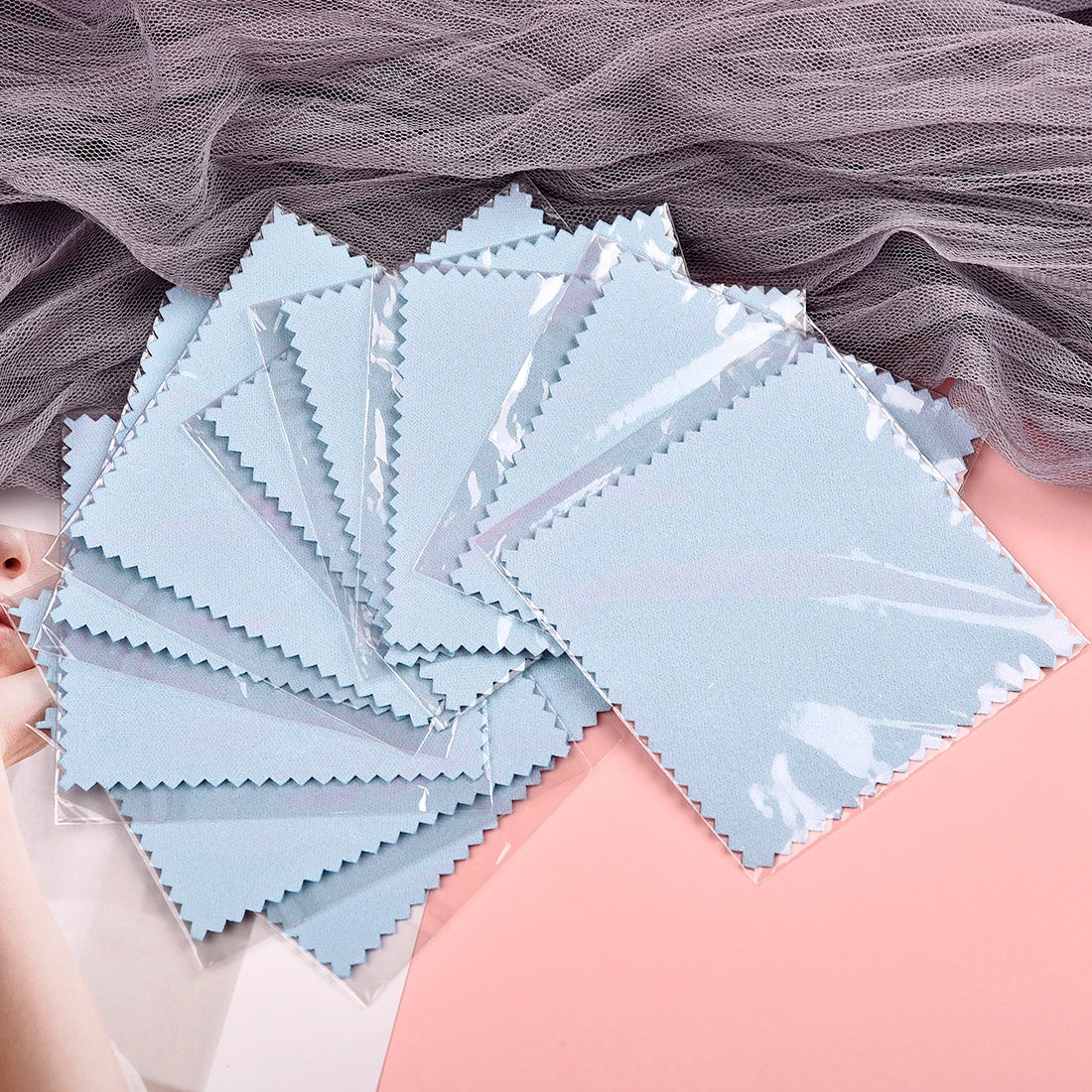 Silver Polishing Cloth – 8x8cm Reusable Jewelry Cleaning Wipes (10/50PCS) Anti-Tarnish