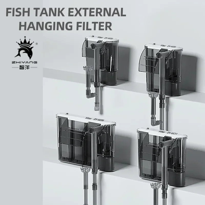 Wall-Mounted 3 in 1 Aquarium Filter – 110V/220V Circulation Pump with Waterfall Oxygenation for Small & Medium Fish Tanks
