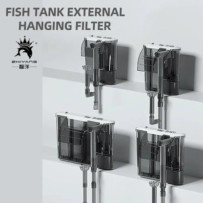 Wall-Mounted 3 in 1 Aquarium Filter – 110V/220V Circulation Pump with Waterfall Oxygenation for Small & Medium Fish Tanks
