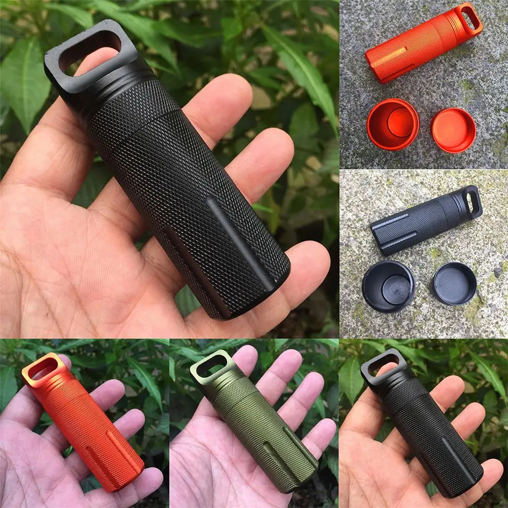 New Aluminum EDC Survival Kit – Waterproof Seal Bottle Capsule, Airtight Pill Case, Outdoor Tools Storage Container