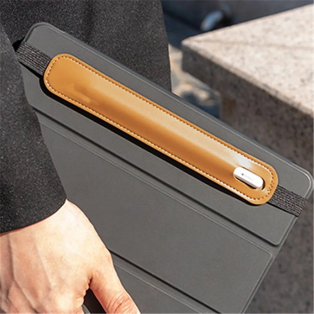 Premium PU Leather Elastic Buckle Pencil Case : Stylish Touch Screen Pen Cover for Office, Meetings, and On-the-Go Carry