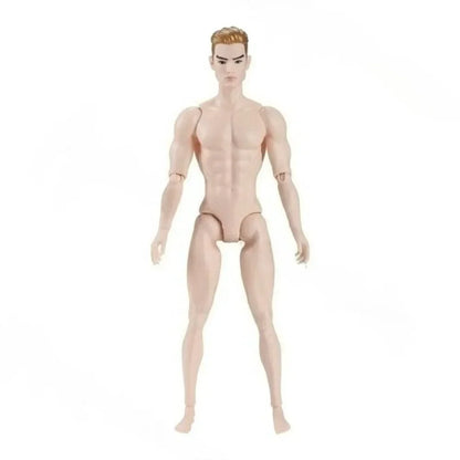 1/6 Male Action Figure Doll — 35cm Multi-Joint Strong Man Body with 13 Joints DIY Toy (White/Normal/Tan)