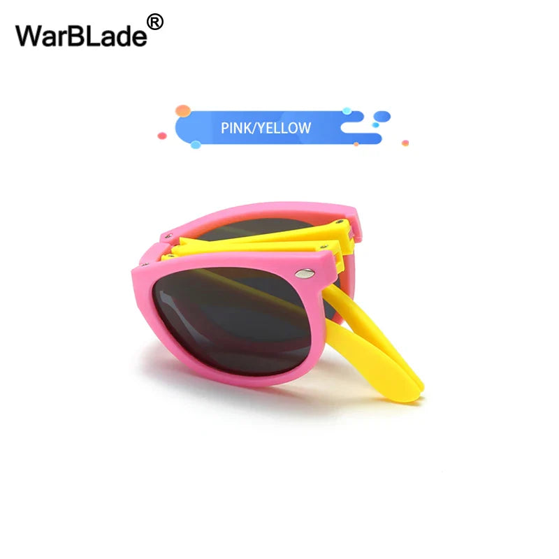 WarBlade Foldable Kids Sunglasses – Polarized UV400 Flexible Square Shades for Boys & Girls