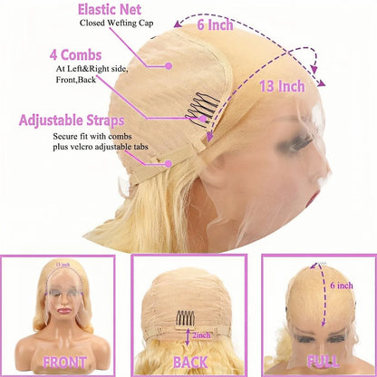 613 Blonde Lace Front Wig – 13x6 HD Transparent Lace Human Hair, Pre-Plucked with Baby Hair for Black Women