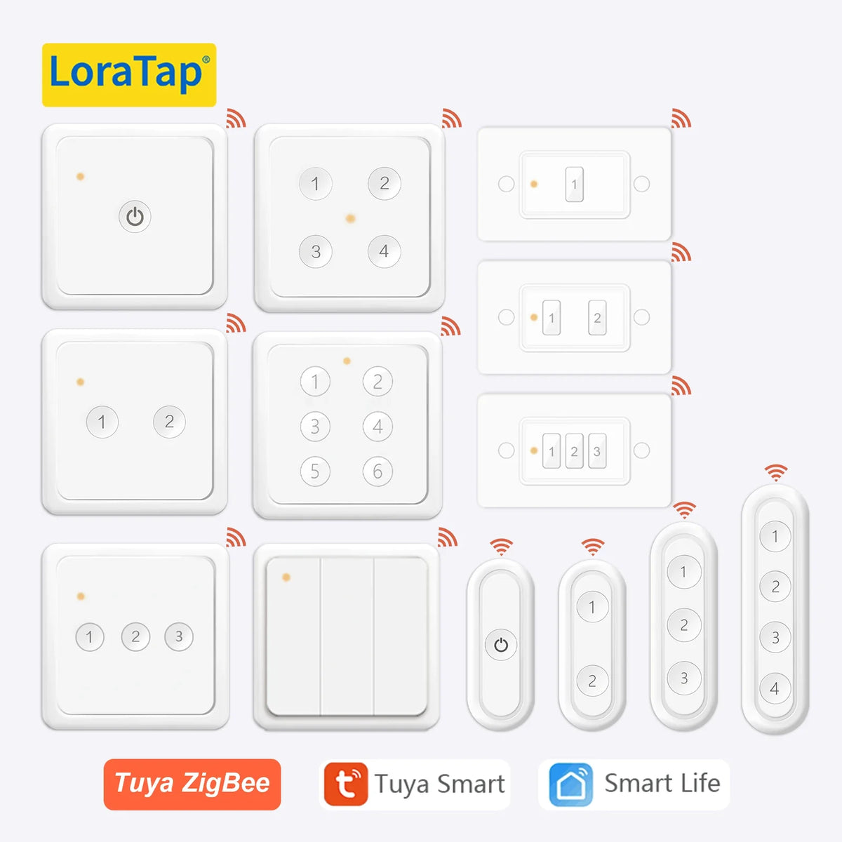 LoraTap ZigBee 3.0 Wireless Push Button Remote Controller – Smart Scene Automation Switch for Tuya Smart Life App (EU/US Compatible, 13 Types)