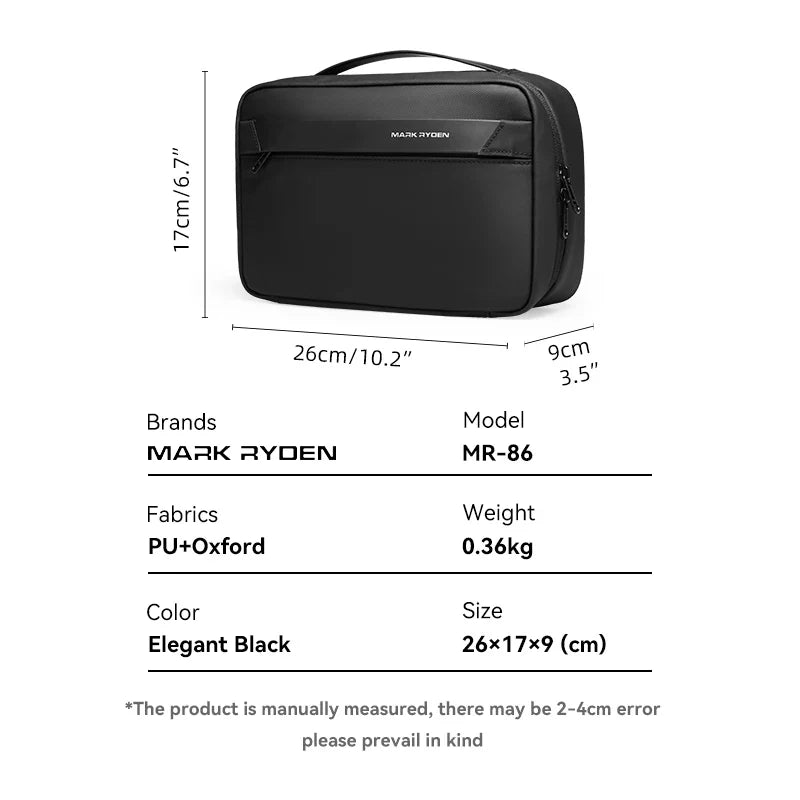 Men's Travel Toiletry Bag: Business Trip Essentials, Dry-Wet Separation, Waterproof Makeup Storage, Fitness & Bath Bag - L_MR86 Wash Bag