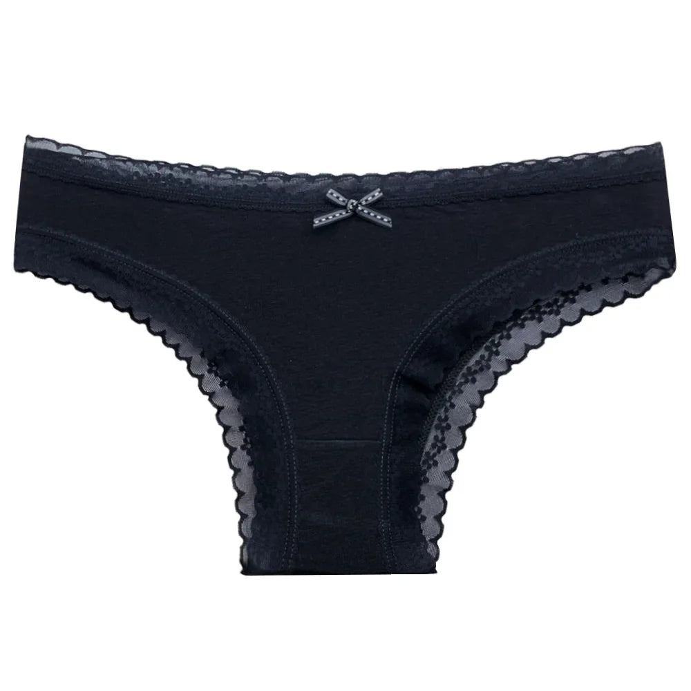5-Pcs Women’s Cotton Panties Set – Sexy Lace Low Waist Underwear, Girls’ Briefs M-XL