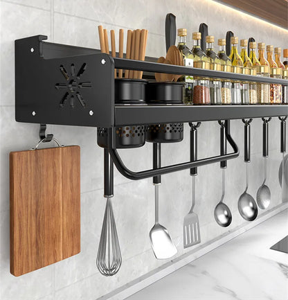 Kitchen Knife & Spice Holder – Stand Organizer with Spoon, Chopsticks Rest and Hanging Storage Rack