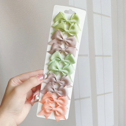 10pcs Kids Bow Hair Clips - Handmade Ribbon Bowknot Barrettes for Baby Girls Hair Accessories