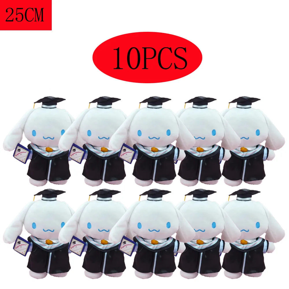 Anime Plush 25cm – Cinnamoroll, My Melody, Kuromi & Hello Kitty Kawaii Soft Stuffed Graduation Doll Gift