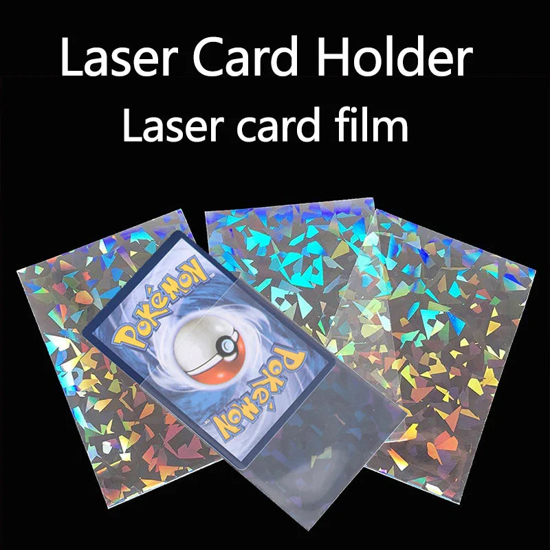 66x91mm Holographic Soft Trading Card Sleeves — Laser Protector for Pokemon, Yu-Gi-Oh & Baseball Cards