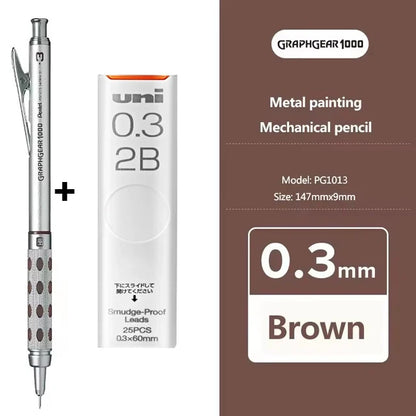 Pentel Graphgear 1000 Mechanical Pencil PG1000 – Low Center of Gravity Precision Drafting Pencil 0.3/0.5/0.7/0.9mm Art & Drawing Tool