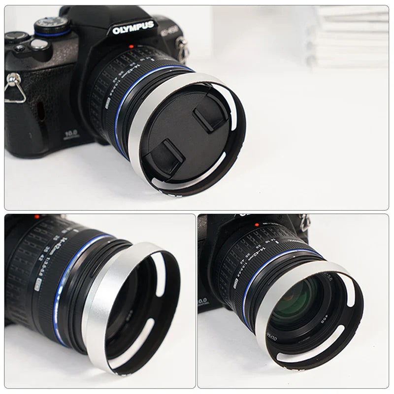 37-62mm Metal Hollow Camera Lens Hood — Compatible with Fuji Nikon Pentax Sony Olympus Canon