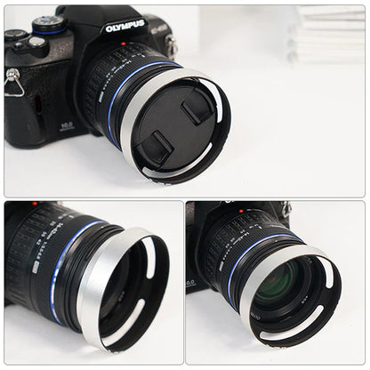 37-62mm Metal Hollow Camera Lens Hood — Compatible with Fuji Nikon Pentax Sony Olympus Canon