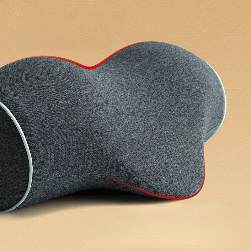 Cervical Spine Pillow - Antiarch Traction Pillow with PU Memory Foam Core, Pure Cotton Cover, Portable Neck Support Pillow