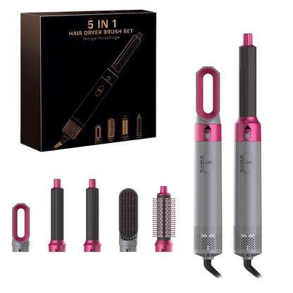5-in-1 Hair Dryer Comb Set – Professional Hot Air Styler for Curling, Straightening & Volumizing Hair at Home
