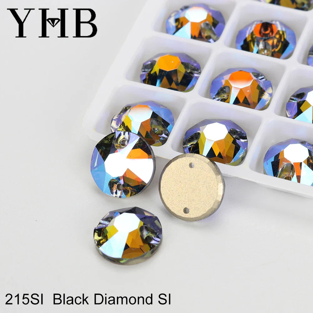 YHB XIRIUS AB Moonlight Glass Crystal — Flatback Sew-On Rhinestones for Garments, Clothes & Bags