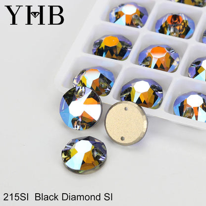 YHB XIRIUS AB Moonlight Glass Crystal — Flatback Sew-On Rhinestones for Garments, Clothes & Bags