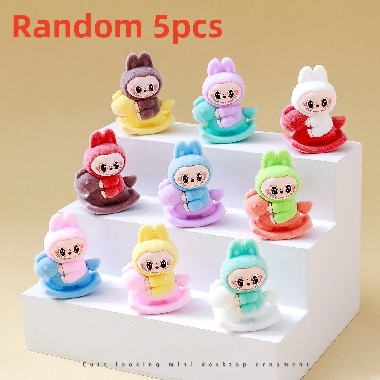 10pcs Babythree Rabbit Anime Flocked Action Figures Decorative Pendant Kawaii Desktop Dolls Toy Gifts