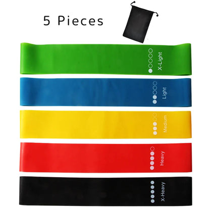 Complete Fitness Set: TPE Resistance Bands Rubber Loop Bands - Strength Training Workout Expander for Yoga, Gym - Elastic Rubber Loop Gym Equipment