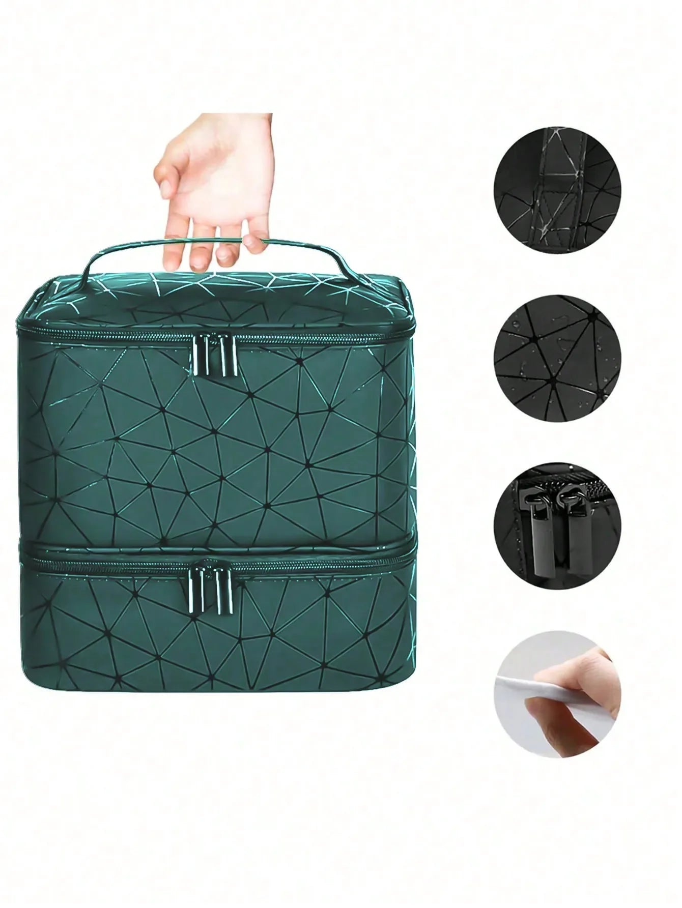 Women's Portable Double-Layer Nail Polish & Essential Oil Storage Bag – Multi-Function Organizer for Travel