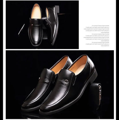 Leather Men's Formal Shoes – Luxury Dress Loafers, Breathable Slip-On Moccasins & Black Driving Shoes (Plus Size 38-44)