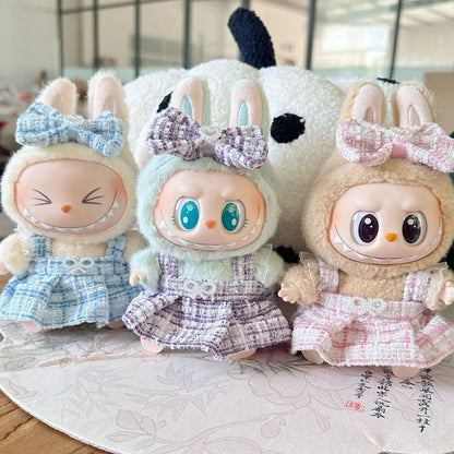Cute Labubu Doll Outfit Set – Classic Dress for 17cm V2 Mini Dolls, Clothing Accessories for Kids Gift