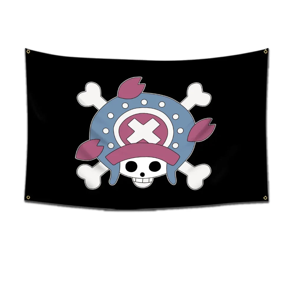 One Piece Pirate Skull Flag – Luffy Straw Hat Pirates Wall Decor & Banner for Kids' Bedroom, Gift