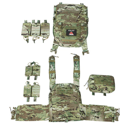 Ranger Green Plate Carrier Tactical Vest - Quick Release Security Molle Chaleco with Laser Cut Bandolier