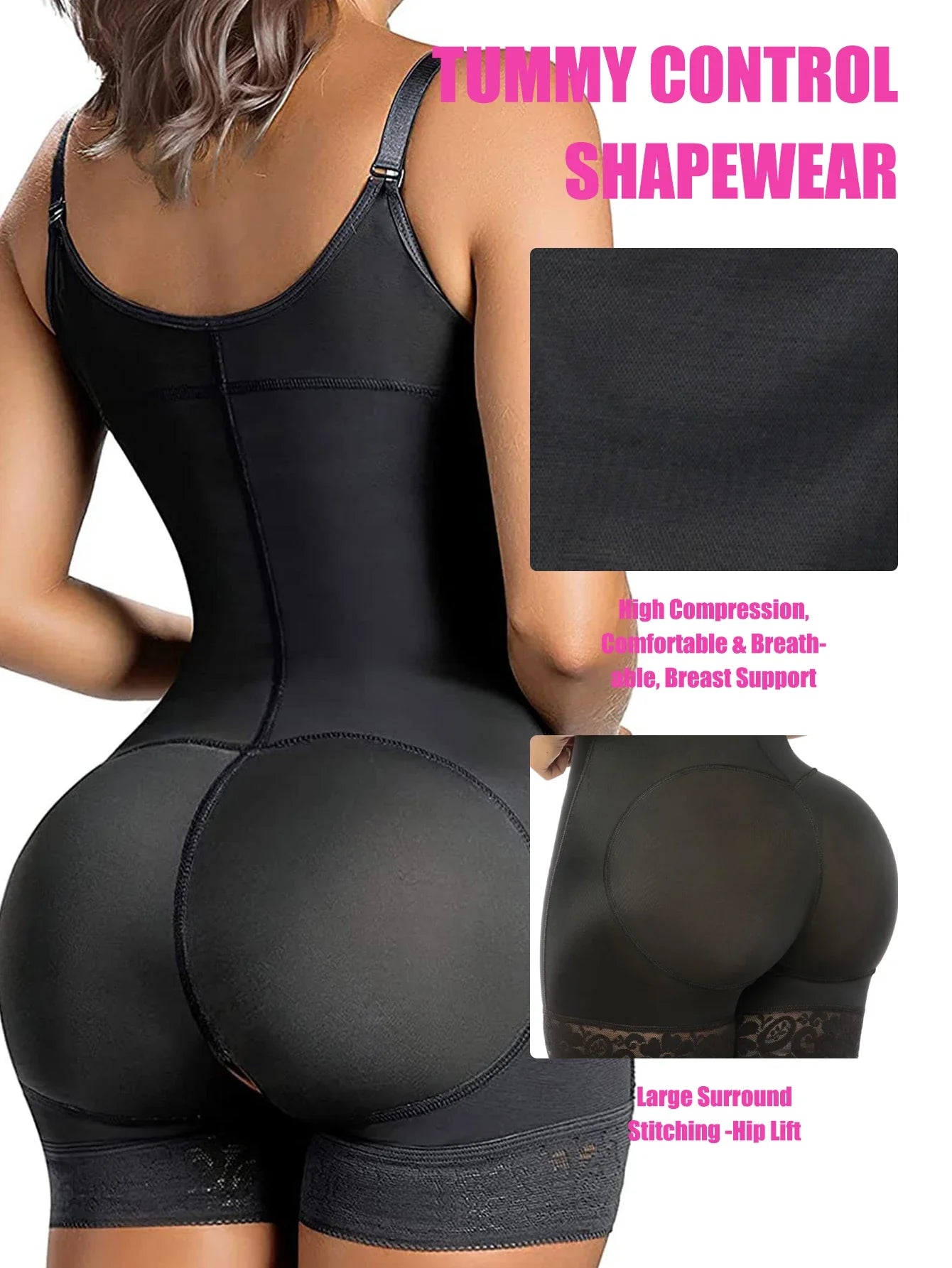 Women’s Compression Body Shaper – Colombian Fajas Butt Lifter Slimming Corset for Post-Surgery Support