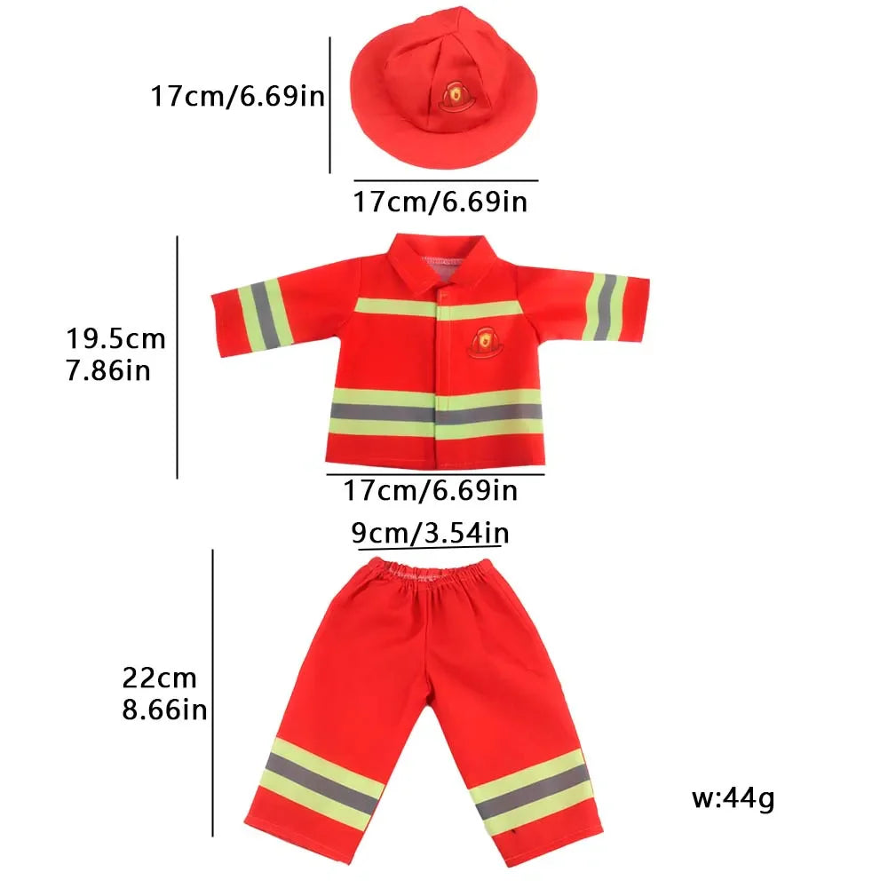 Doll Clothing Set – Firefighter, Student, Graduation, Artist & Athlete Outfits for 18-Inch American & 43cm Baby Newborn OG Girl Dolls