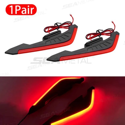 BLALION 2PCS Motorcycle Side Wing LED Lights — 12V Universal Aerodynamic Spoiler Lamps, Decoration & Modification Kit