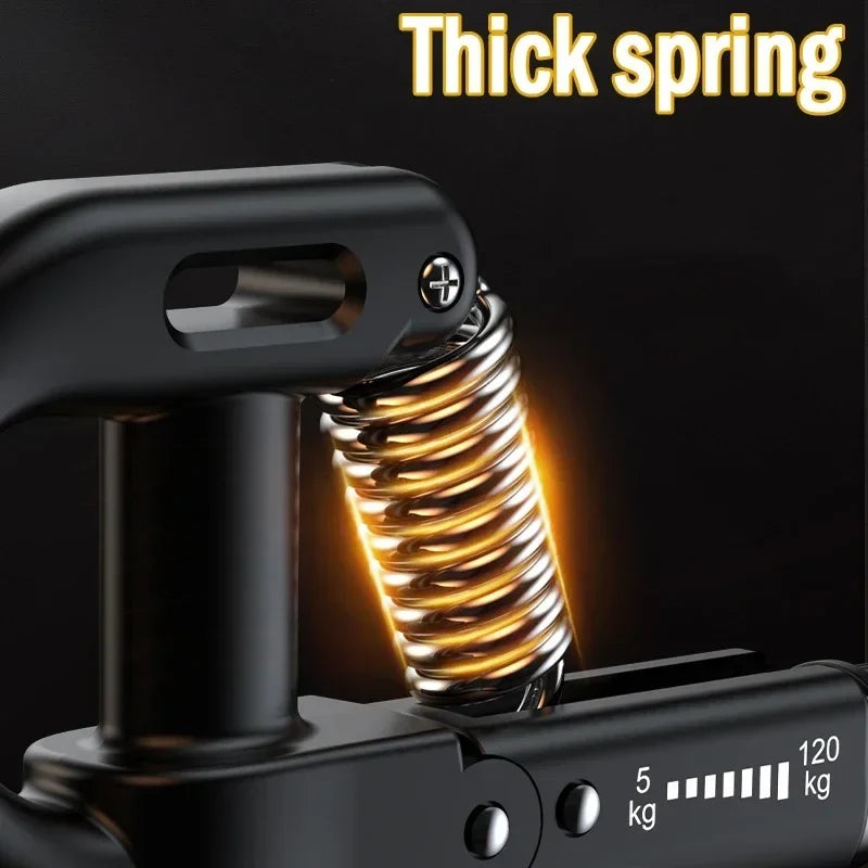 Adjustable Hand Grip Strengthener - 5-120kg Steel Spring Finger Expander Wrist & Forearm Trainer for Fitness Exercise