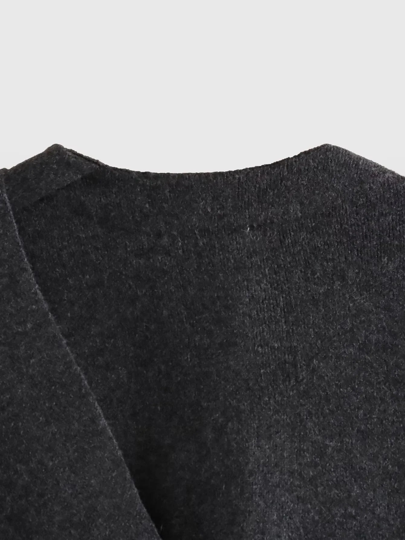 TRAF 2023 Winter Women's Scarf Coat – Long Sleeve, Knitted Asymmetric Jacket, Streetwear Casual Outerwear