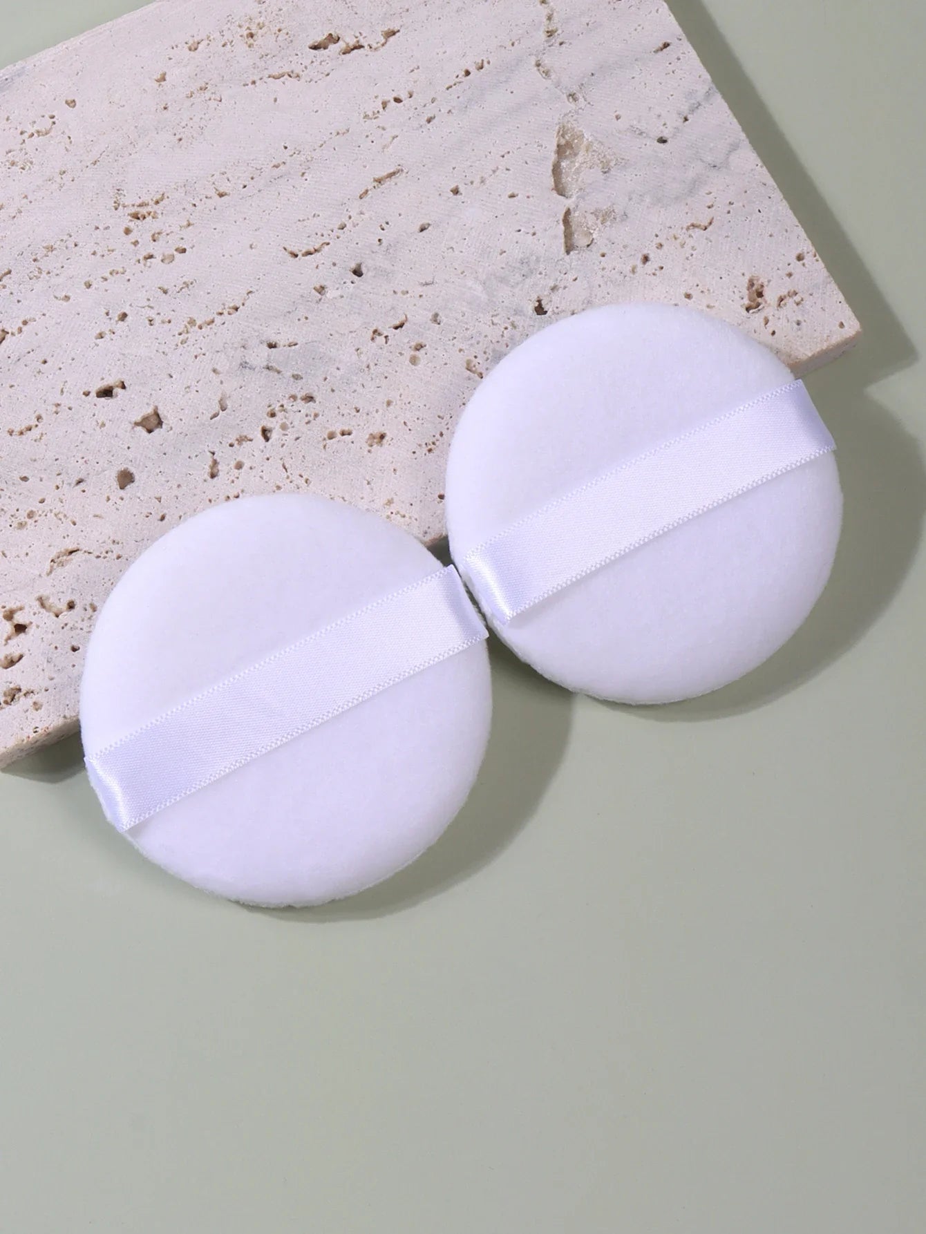 2/5/10/20PCS White Round Powder Puffs – Portable High-Grade Makeup Applicators for Base & Setting