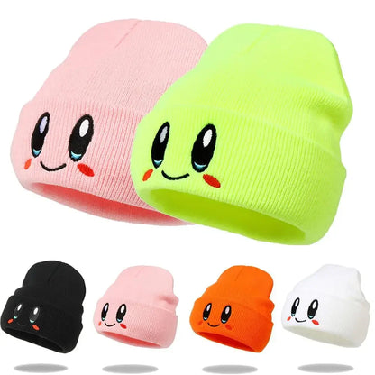 Cute Eye Embroidery Beanie – Trendy Candy Color Knit Hat for Women & Men, Casual Winter Couple Beanies
