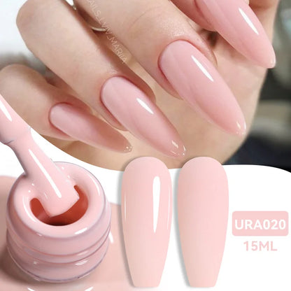 UR SUGAR 15ml Jelly Milky White Gel Polish – Translucent UV Soak Off Nail Art Varnish Semi-Permanent Fashion Nail Color