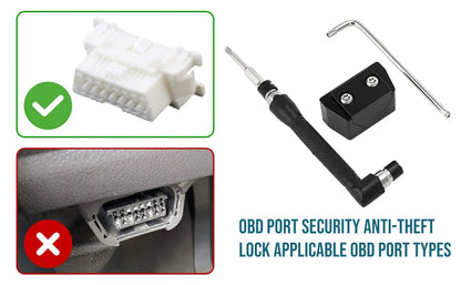 OBD II Port Security Lock Kit — Anti-Theft Blocker for 1996+ Vehicles, OBD 2 Connector Protection